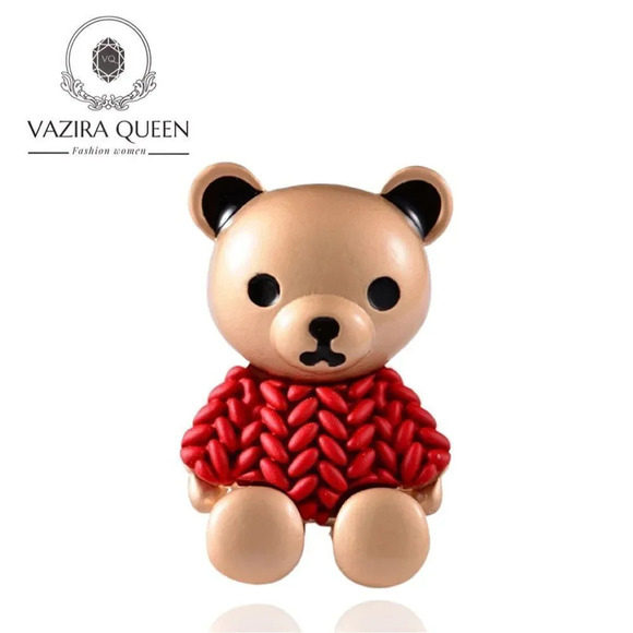 VQ Teddy Bear Brooch - Picture 1 of 6